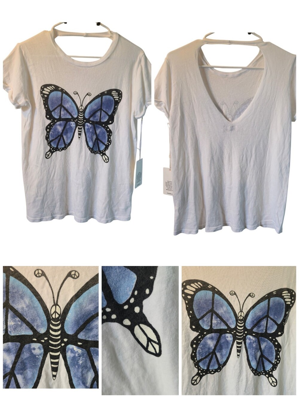 Lauren Moshi Tribal Butterfly cut-out tee